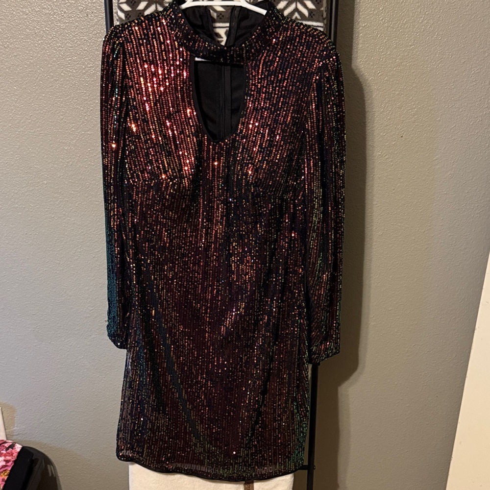 SHEIN Multicolor Sequin Midi Dress